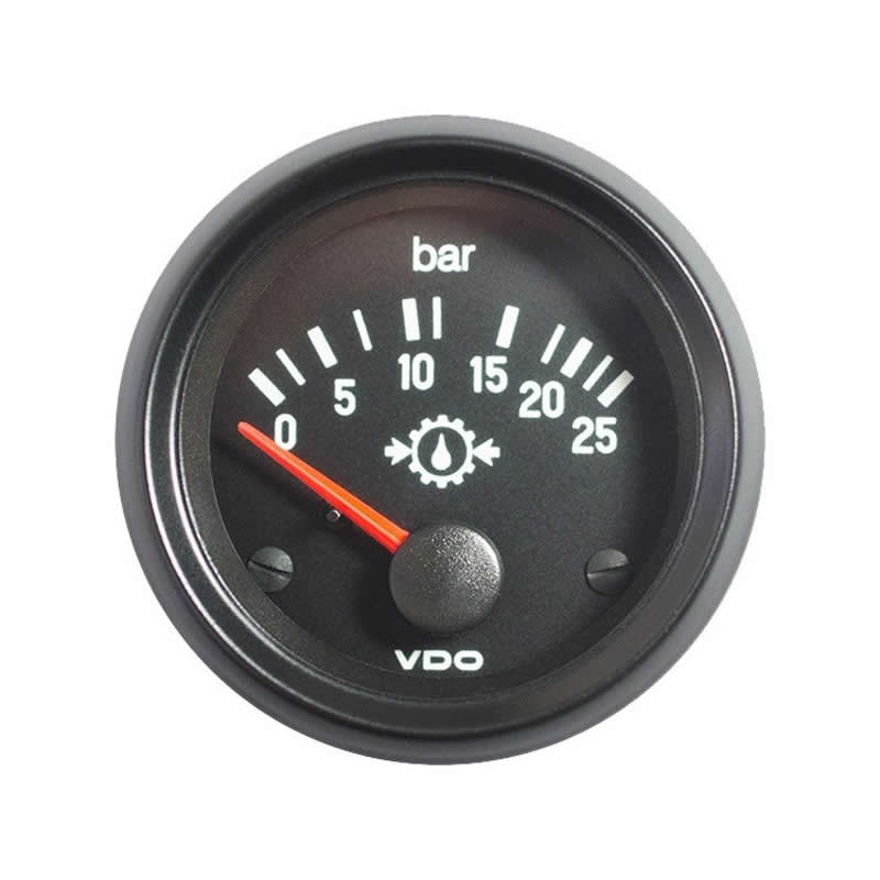 VDO Cockpit International Gear oil pressure 25Bar 52mm 12V